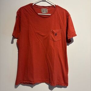 Polo Ralph Lauren Plain Red Small Pony T Shirt with Pocket Mens Large